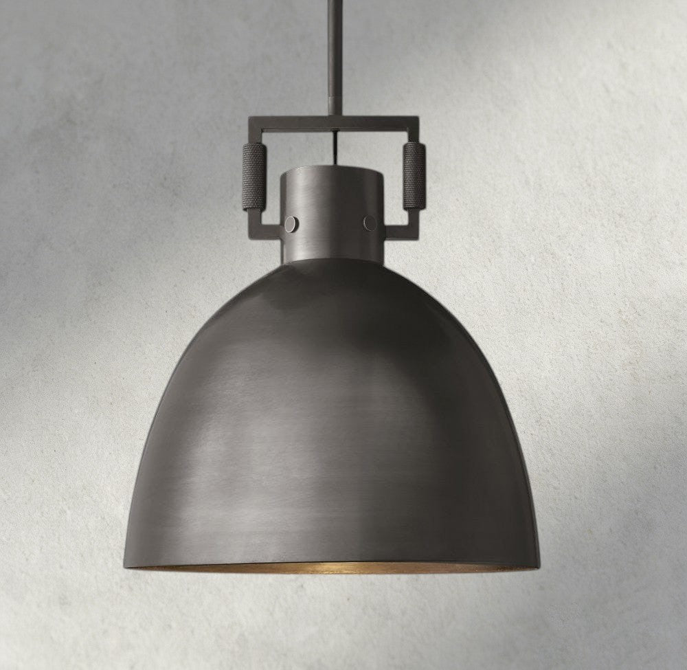 MACHINIST METAL CLOCHE PENDANT 10", 14", 18"-pendant light-Manorlights