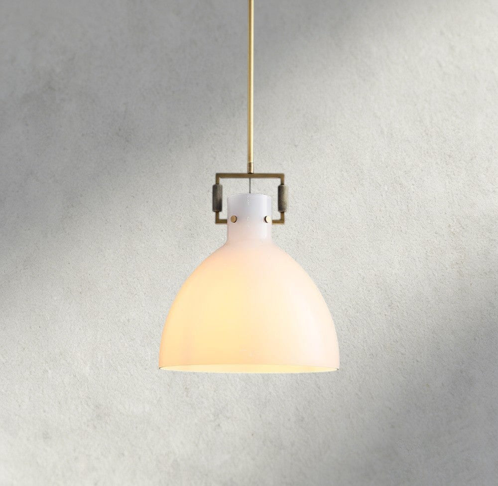MACHINIST MILK GLASS CLOCHE PENDANT 10", 14", 18"-pendant light-Manorlights