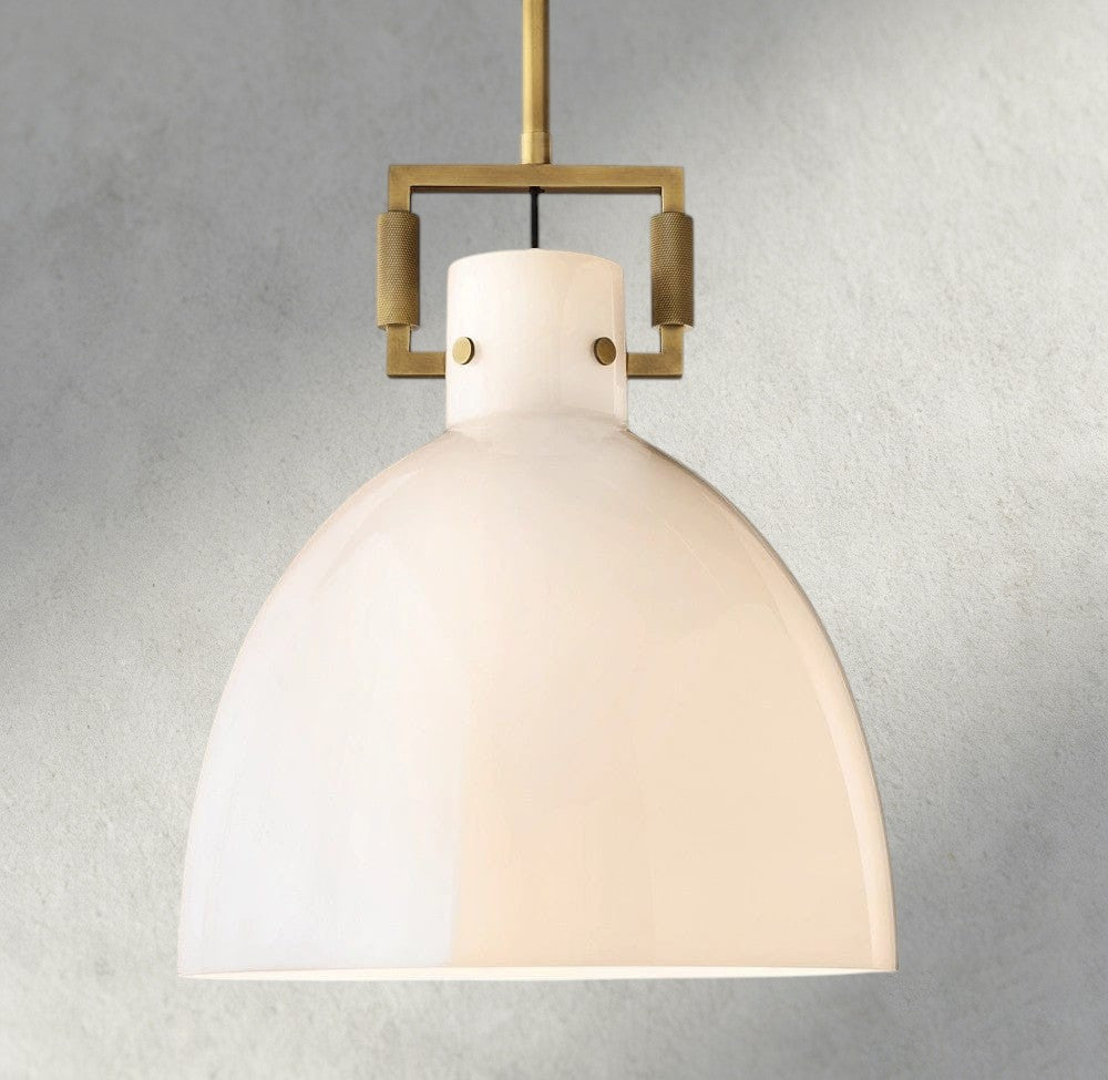MACHINIST MILK GLASS CLOCHE PENDANT 10", 14", 18"-pendant light-Manorlights