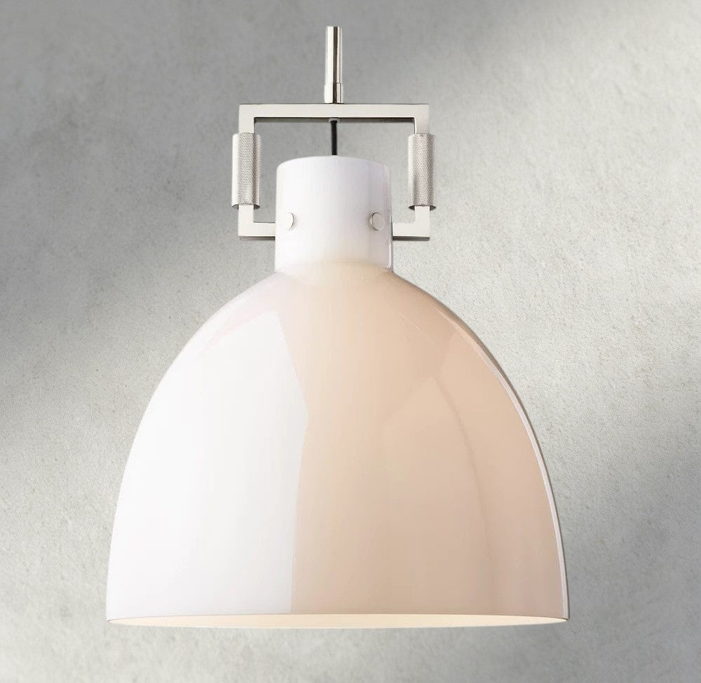 MACHINIST MILK GLASS CLOCHE PENDANT 10", 14", 18"-pendant light-Manorlights