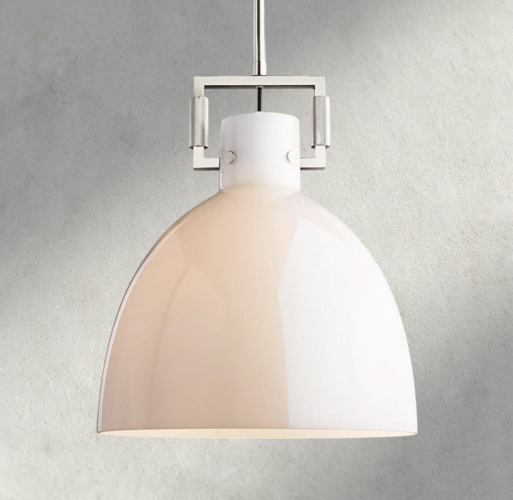 MACHINIST MILK GLASS CLOCHE PENDANT 10", 14", 18"-pendant light-Manorlights