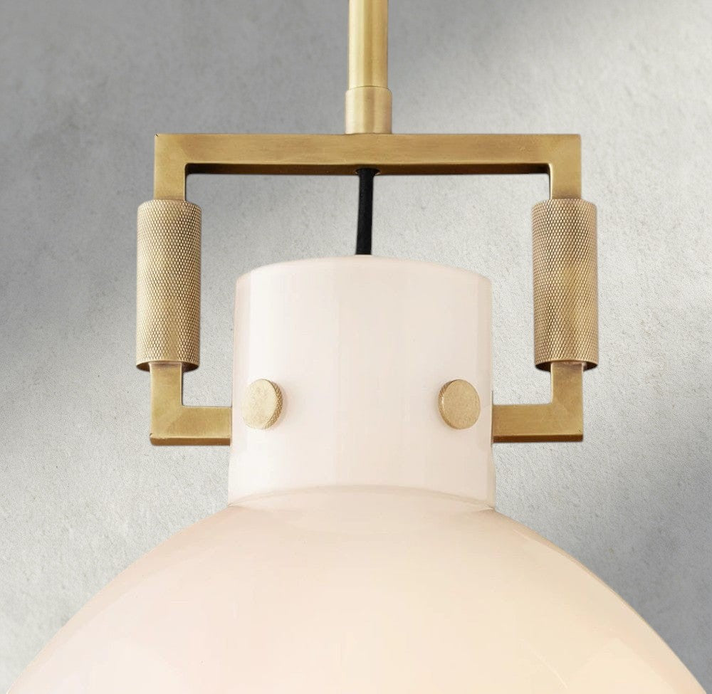 MACHINIST MILK GLASS CLOCHE PENDANT 10", 14", 18"-pendant light-Manorlights
