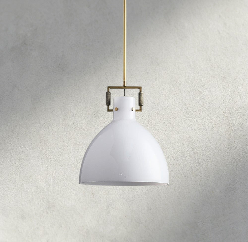 MACHINIST MILK GLASS CLOCHE PENDANT 10", 14", 18"-pendant light-Manorlights