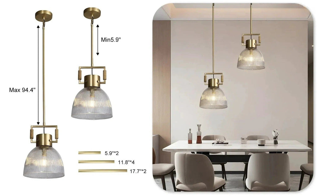 MACHINIST PRISMATIC CLOCHE PENDANT 10", 14", 18"-pendant light-Manorlights