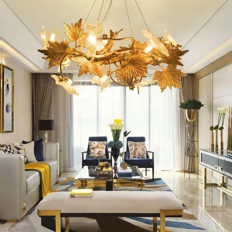 Maple Leaf Branch Chandelier-Manorlights
