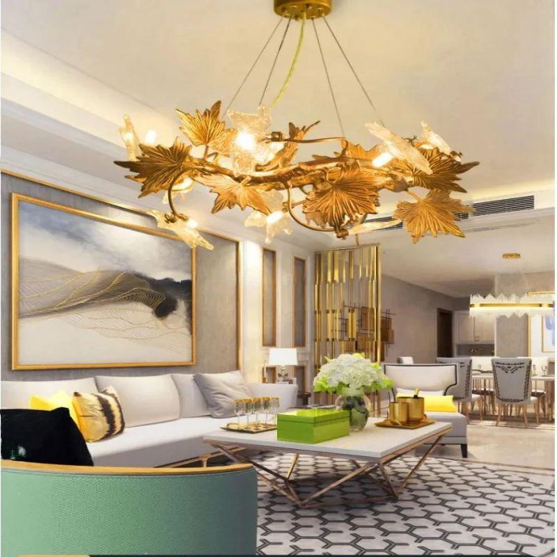 Maple Leaf Branch Chandelier-Manorlights