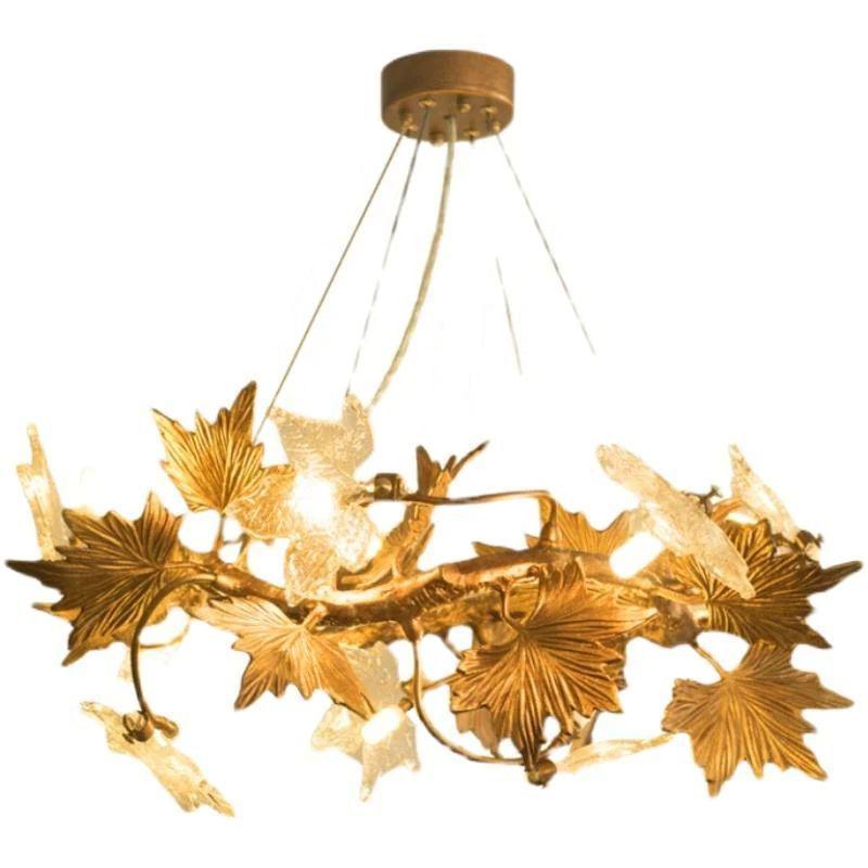 Maple Leaf Branch Chandelier-Manorlights