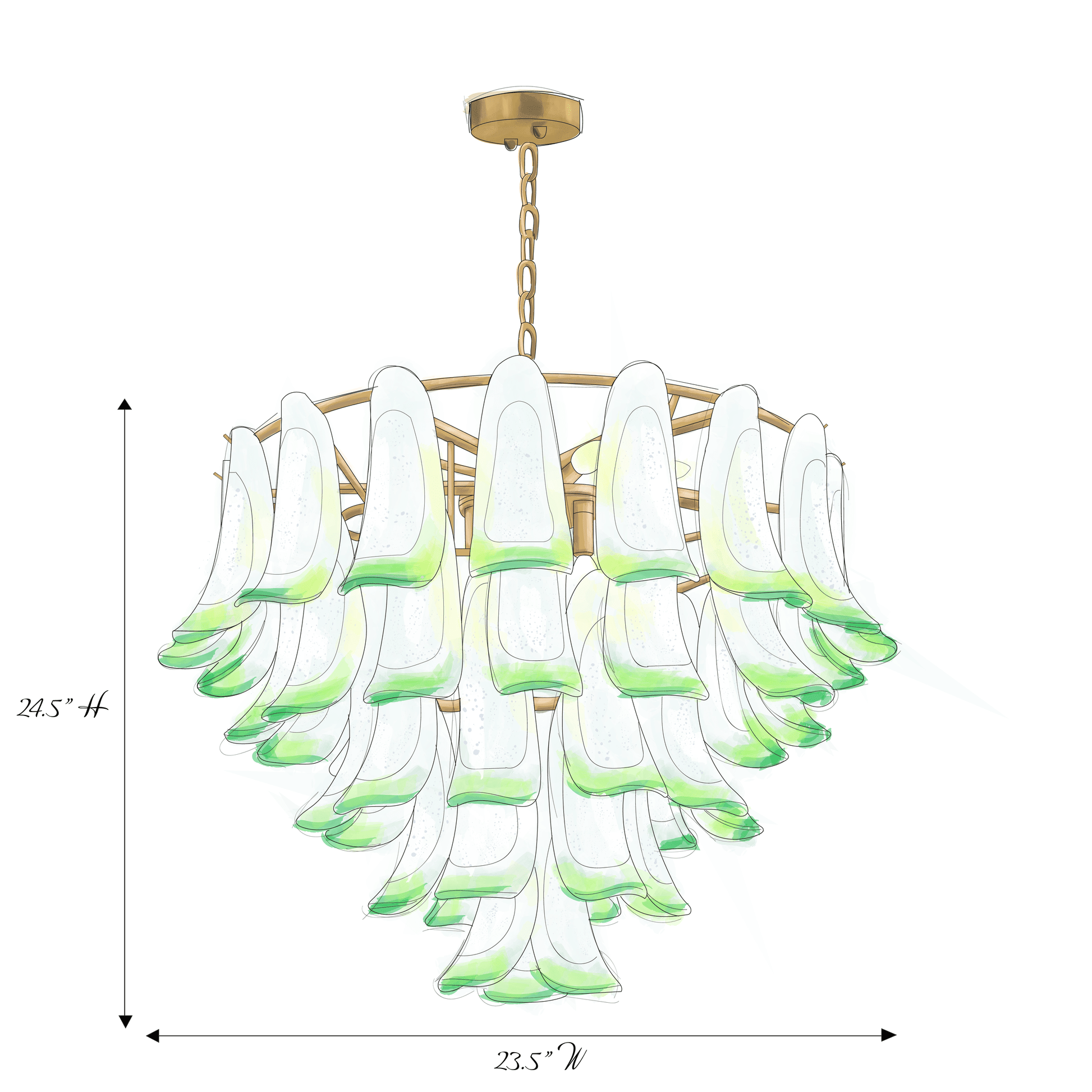 Marielle Mid Century Petal Chandelier - Manorlights