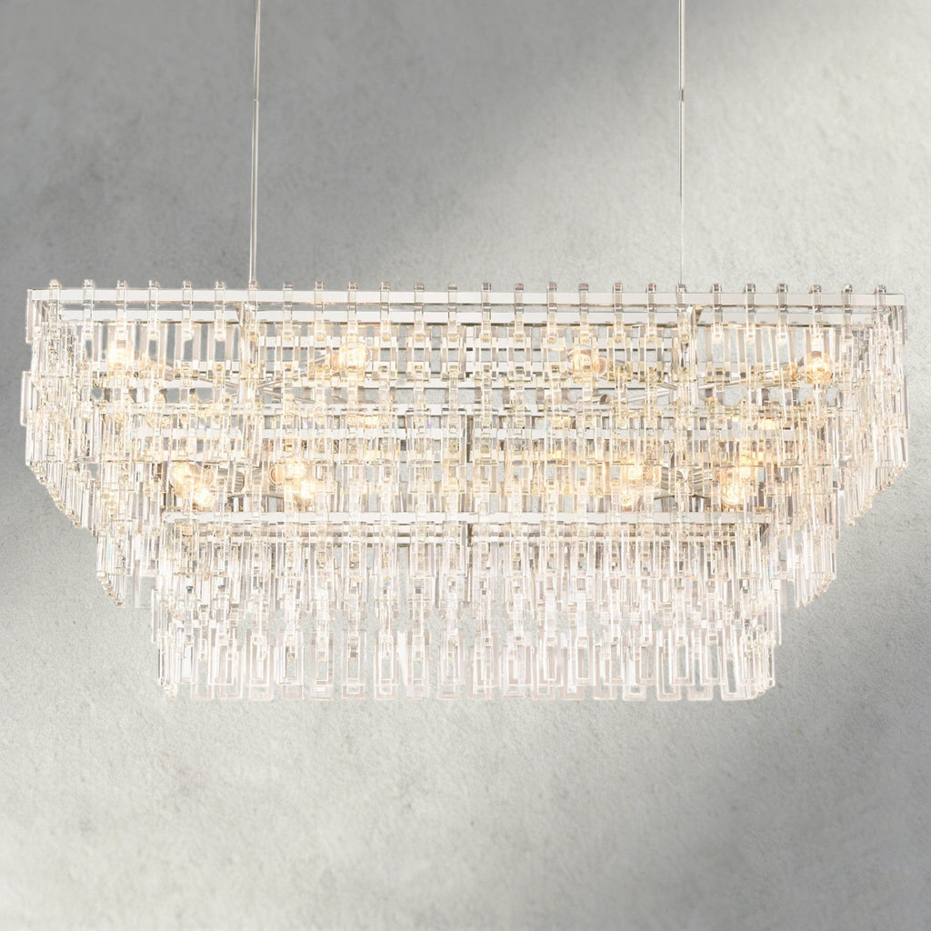 Marignan Tiered Rectangular Chandelier 60", 72"-chandelier-Manorlights