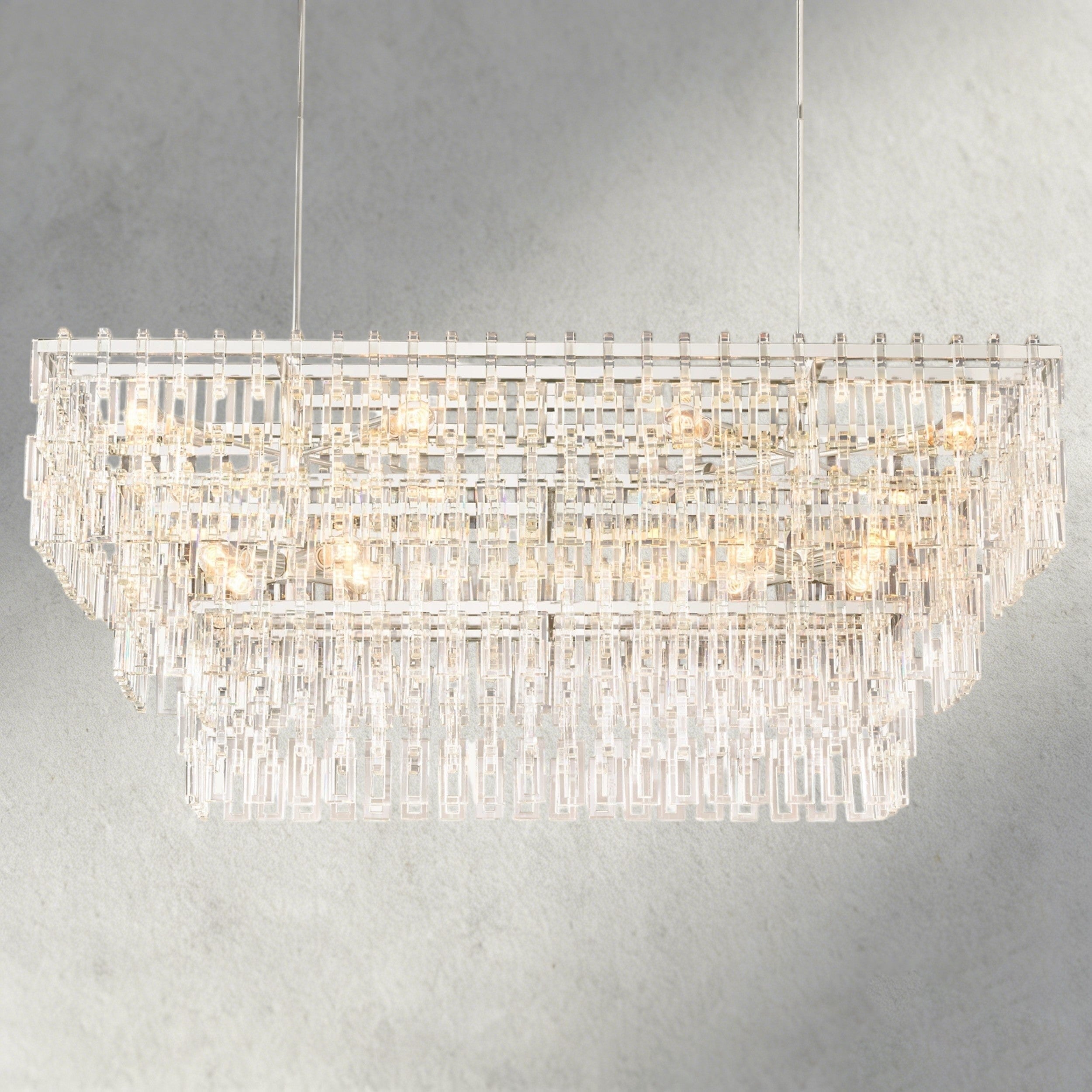Marignan Tiered Rectangular Chandelier 60", 72"-chandelier-Manorlights