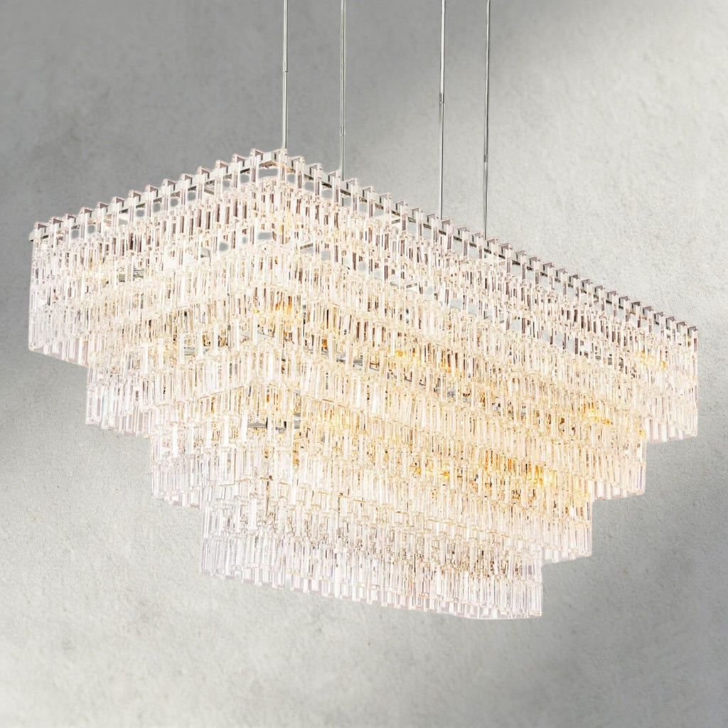 Marignan Tiered Rectangular Chandelier 60", 72"-chandelier-Manorlights