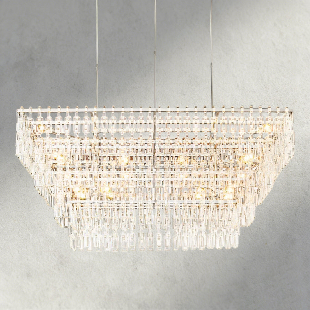 Marignan Tiered Rectangular Chandelier 60", 72"-chandelier-Manorlights