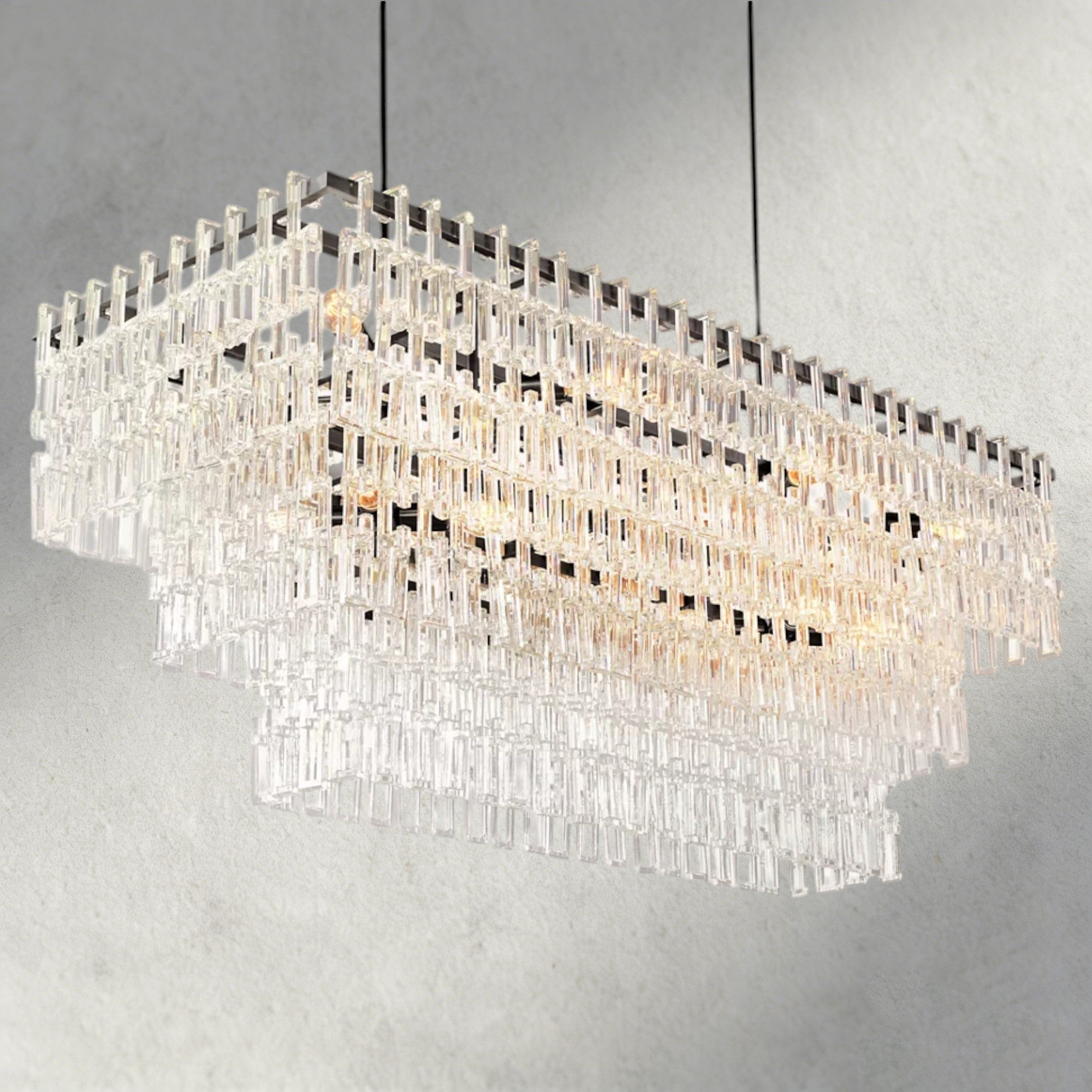 Marignan Tiered Rectangular Chandelier 60", 72"-chandelier-Manorlights
