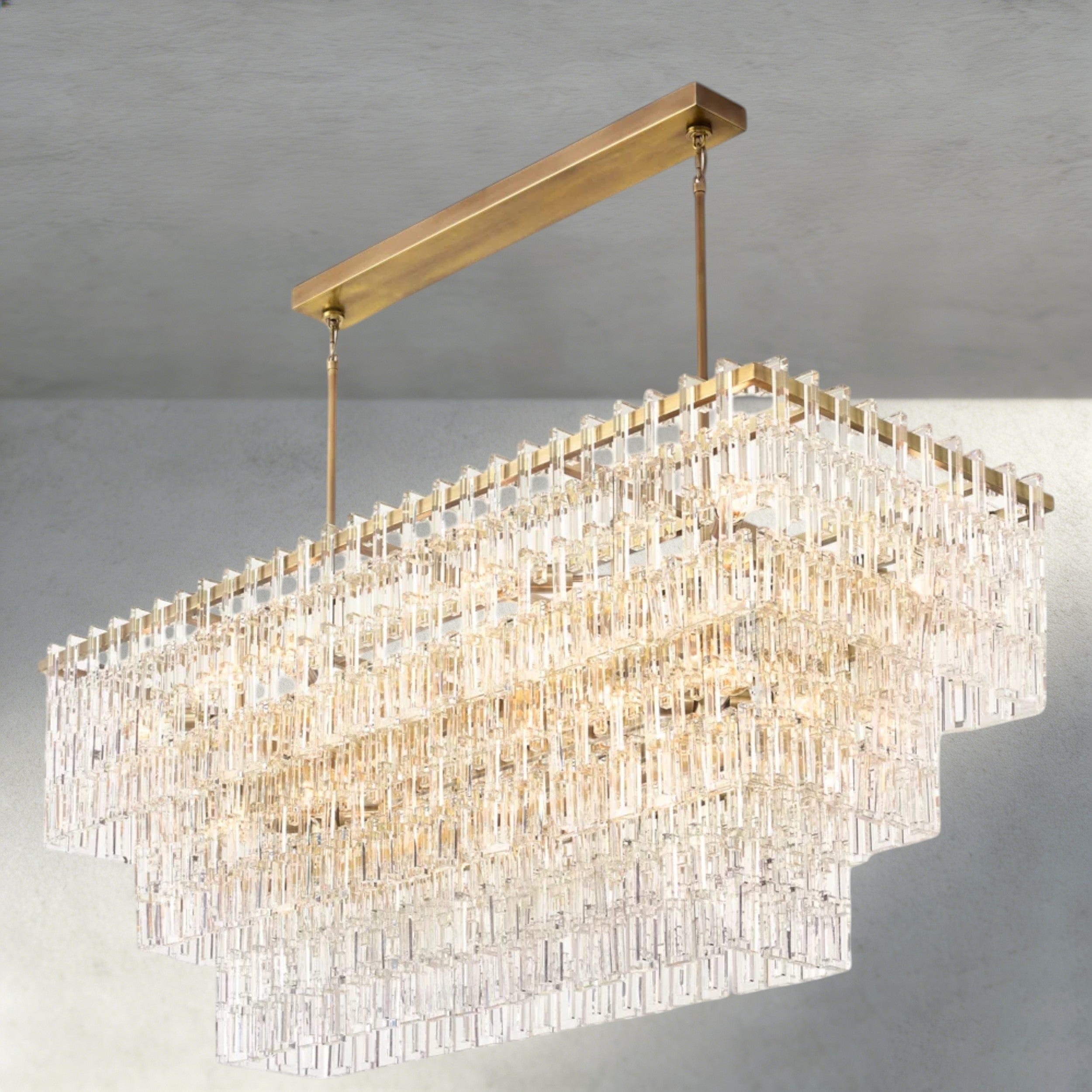 Marignan Tiered Rectangular Chandelier 60", 72"-chandelier-Manorlights