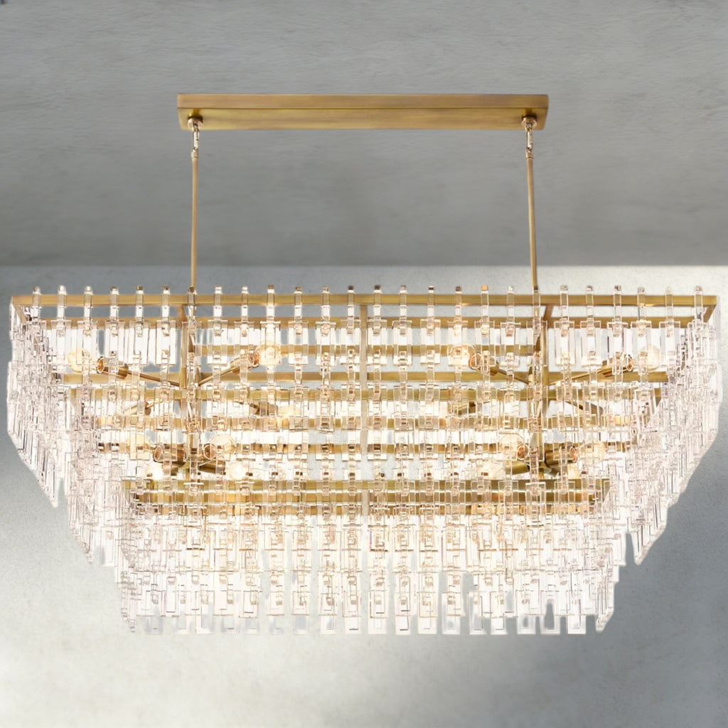 Marignan Tiered Rectangular Chandelier 60", 72"-chandelier-Manorlights