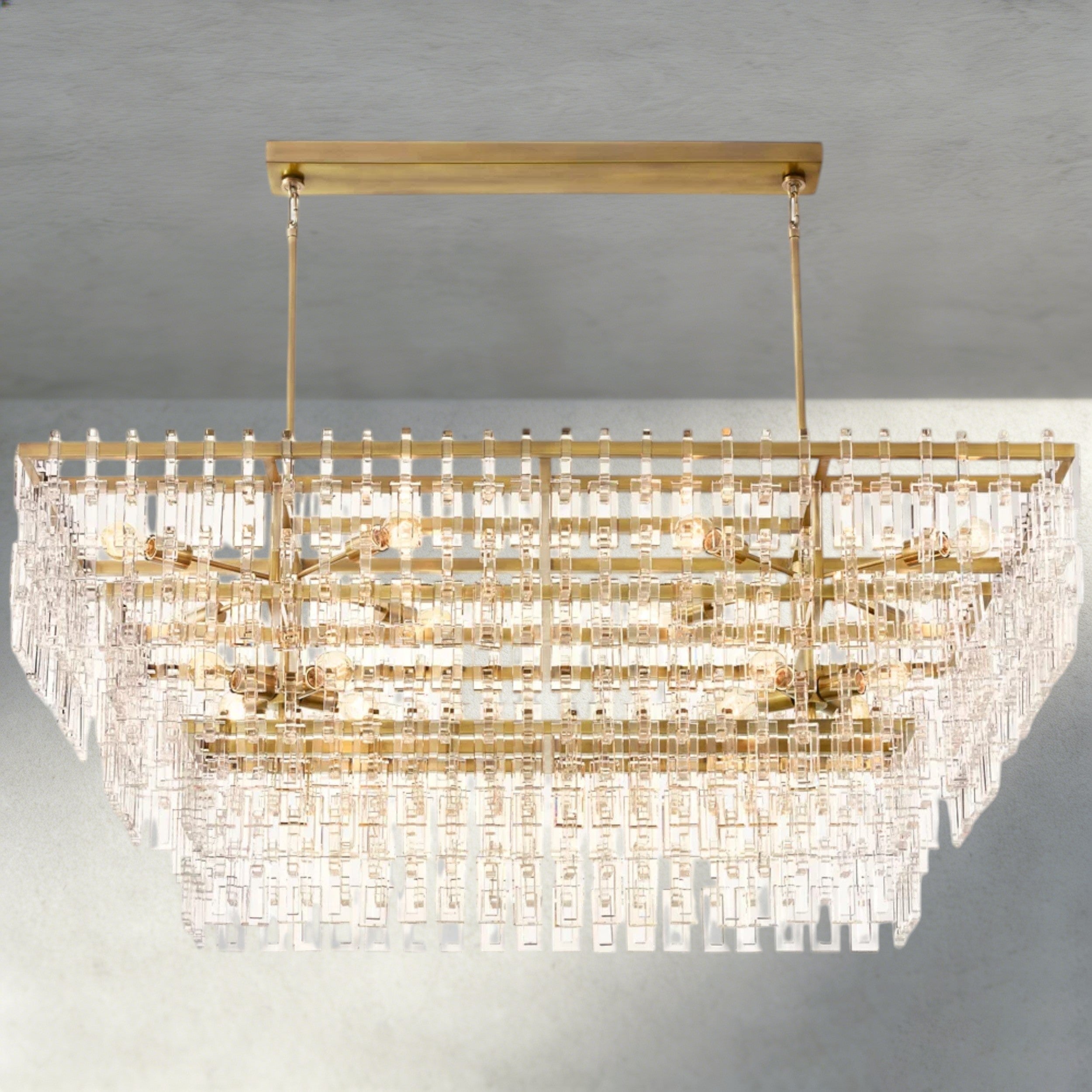 Marignan Tiered Rectangular Chandelier 60", 72"-chandelier-Manorlights