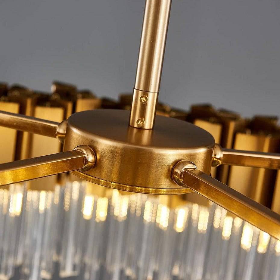 Milano Brushed Gold Crystal Chandelier - D32" - Manorlights