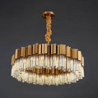 Milano Brushed Gold Crystal Chandelier - D24" - Manorlights