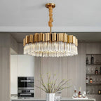 Milano Brushed Gold Crystal Chandelier - D40" - Manorlights