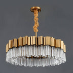 Milano Brushed Gold Crystal Chandelier - D24" - Manorlights