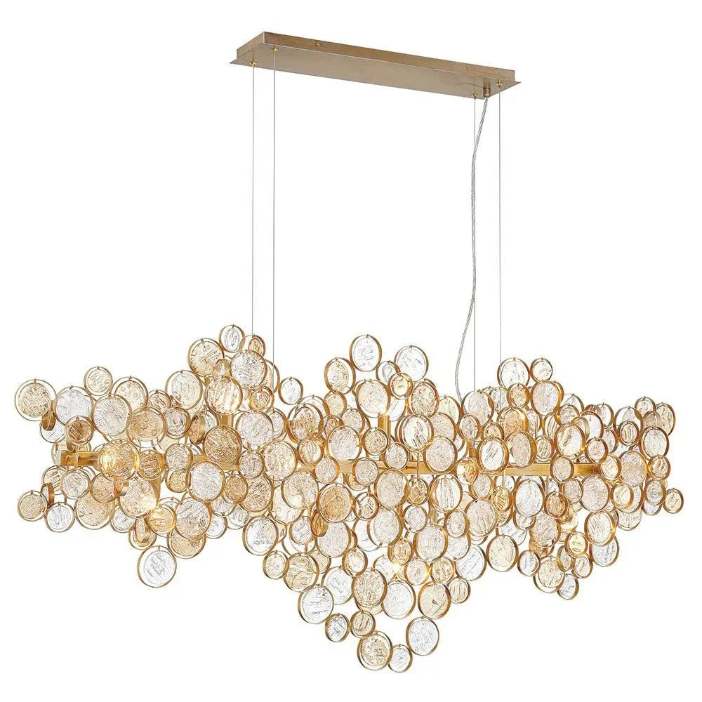 Mirella Trento Clustered Glass Linear Chandelier - 55.8”Gold-Manorlights
