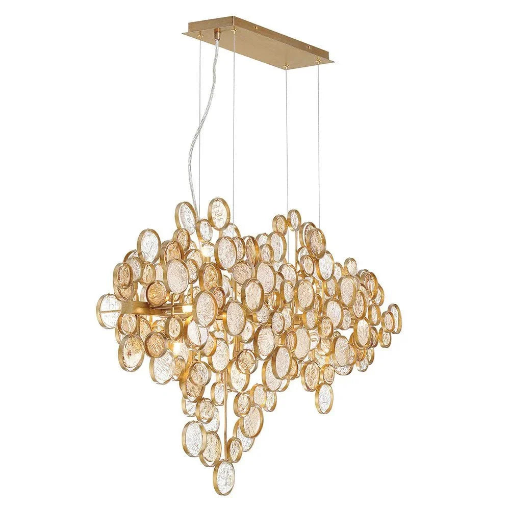 Mirella Trento Clustered Glass Linear Chandelier - 40.3”Gold-Manorlights