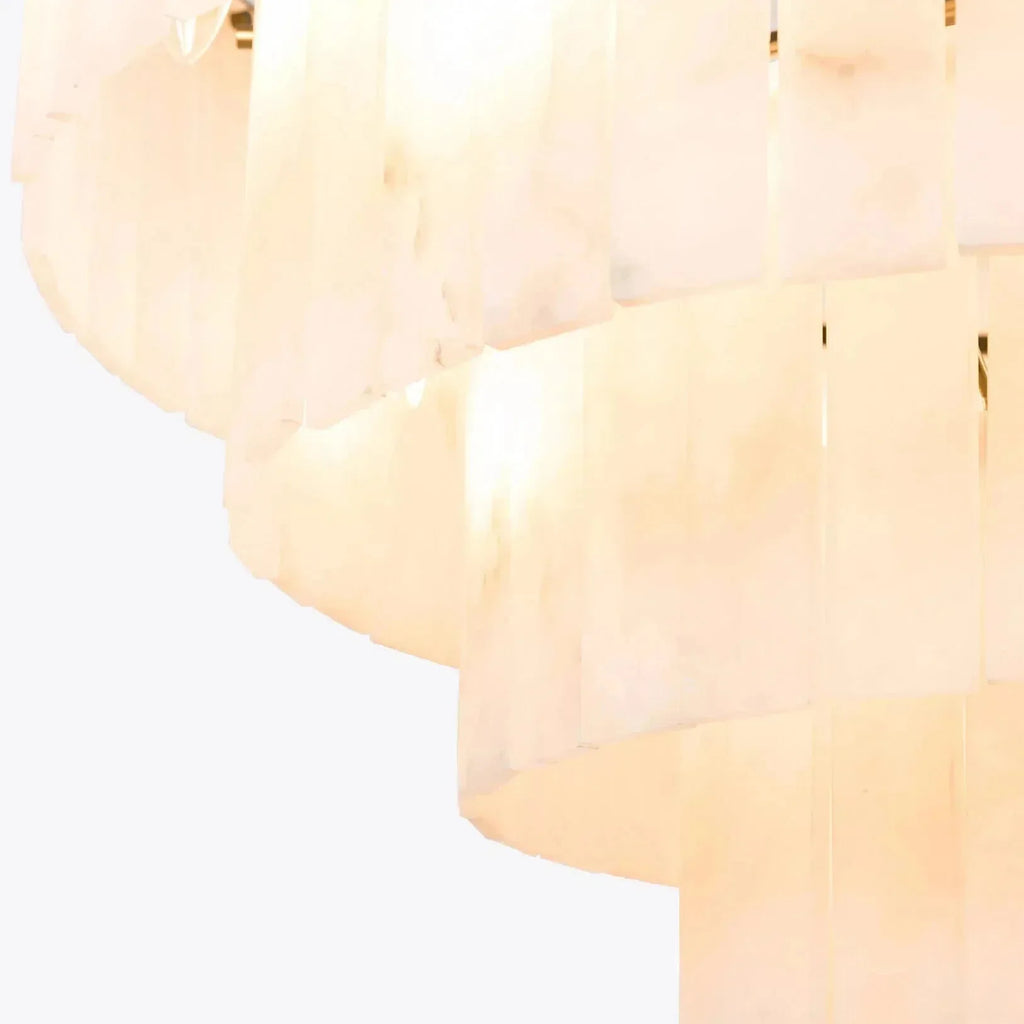 Modern Alabaster Tiered Chandelier - Copper+WhiteDia 100cm x H 77cm / D 39.4 x H 30.3Blushlighting