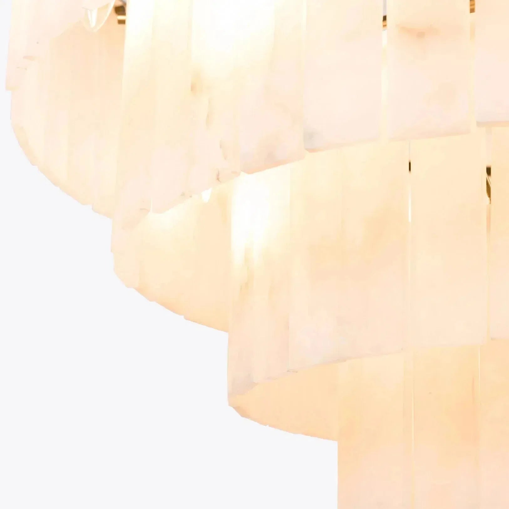 Modern Alabaster Tiered Chandelier - Copper+WhiteDia 100cm x H 77cm / D 39.4 x H 30.3Blushlighting