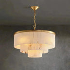 Modern Alabaster Tiered Chandelier - Copper+WhiteDia 60cm x H 65cm / D 23.6 x H 25.6Blushlighting