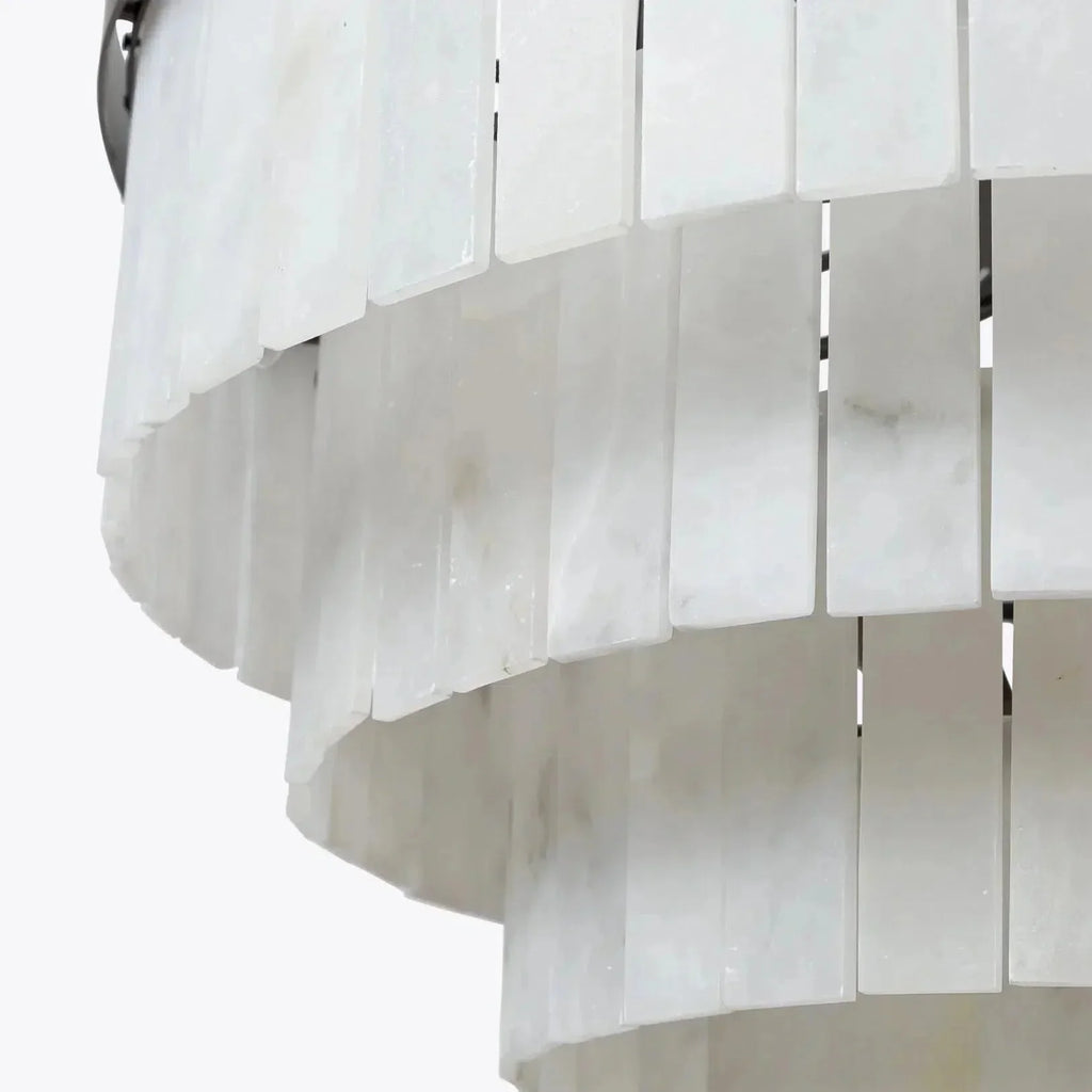 Modern Alabaster Tiered Chandelier - Copper+WhiteDia 100cm x H 77cm / D 39.4 x H 30.3Blushlighting