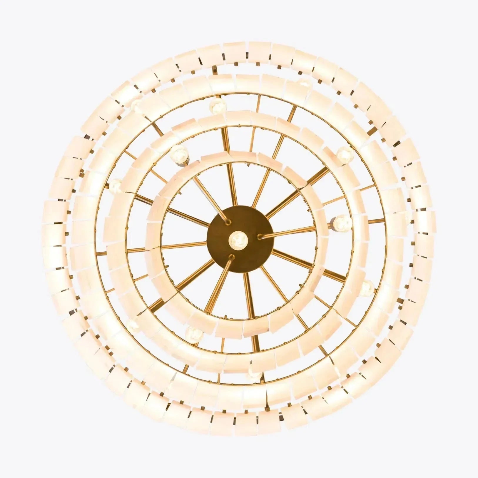 Modern Alabaster Tiered Chandelier - Copper+WhiteDia 100cm x H 77cm / D 39.4 x H 30.3Blushlighting