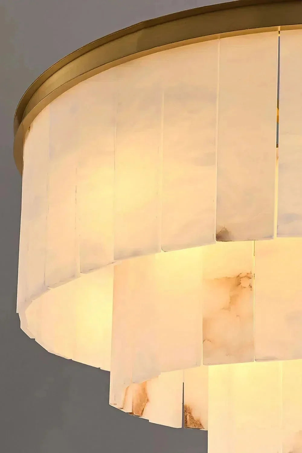 Modern Alabaster Tiered Chandelier - Copper+WhiteDia 100cm x H 77cm / D 39.4 x H 30.3Blushlighting