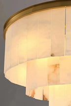 Modern Alabaster Tiered Chandelier - Copper+WhiteDia 100cm x H 77cm / D 39.4 x H 30.3Blushlighting