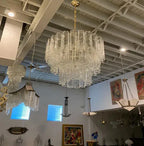 Modern Art Design 3/4/5/7 - Tier Hand - blown Glass Tiered Chandelier - 5 - Tier/D29.88"*H31.5"ClearWarm Light - Manorlights