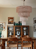 Modern Art Design 3/4/5/7 - Tier Hand - blown Glass Tiered Chandelier - 4 - Tier/D33.5"*H35"PinkWarm Light - Manorlights