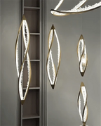Modern Artistic DNA Twisted Leaf Natural Crystal Cluster Chandelier - D6.30"*H23.62"(D16cm*H60cm)Warm LightManorlights