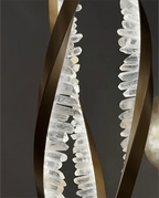 Modern Artistic DNA Twisted Leaf Natural Crystal Cluster Chandelier - D6.30"*H23.62"(D16cm*H60cm)Warm LightManorlights