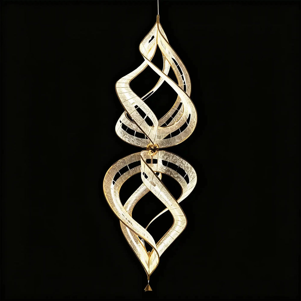 Modern Artistic Double Spiral Acrylic Chandelier for High Ceilings/Staircase/Foyer - D31.5"*H78.74"(D80cm*H200cm)/30kgWarm Light -  Manorlights