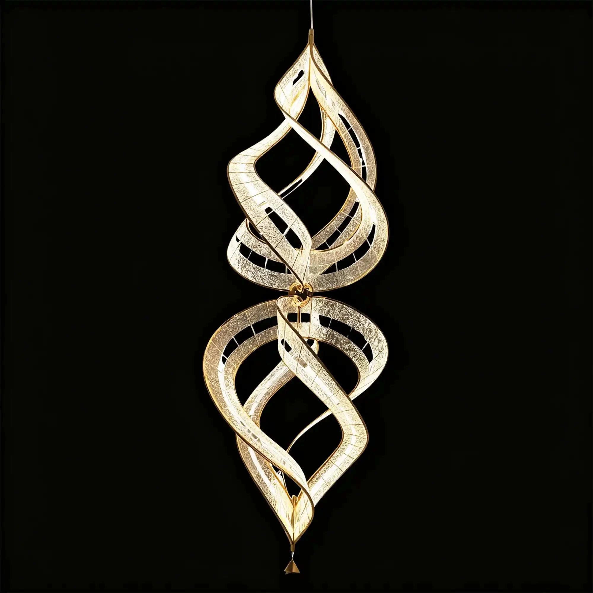 Modern Artistic Double Spiral Acrylic Chandelier for High Ceilings/Staircase/Foyer - D31.5"*H78.74"(D80cm*H200cm)/30kgWarm Light -  Manorlights