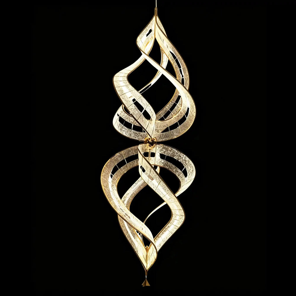 Modern Artistic Double Spiral Acrylic Chandelier for High Ceilings/Staircase/Foyer - D39.37"*H110.24"(D100cm*H280cm)/65kgWarm Light -  Manorlights