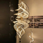 Modern Artistic Double Spiral Acrylic Chandelier for High Ceilings/Staircase/Foyer - D39.37"*H110.24"(D100cm*H280cm)/65kgWarm Light -  Manorlights