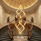 Modern Artistic Double Spiral Acrylic Chandelier for High Ceilings/Staircase/Foyer - D39.37"*H110.24"(D100cm*H280cm)/65kgWarm Light -  Manorlights