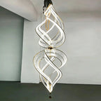 Modern Artistic Double Spiral Acrylic Chandelier for High Ceilings/Staircase/Foyer - D39.37"*H110.24"(D100cm*H280cm)/65kgWarm Light -  Manorlights