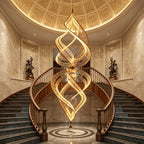 Modern Artistic Double Spiral Acrylic Chandelier for High Ceilings/Staircase/Foyer - D39.37"*H110.24"(D100cm*H280cm)/65kgWarm Light -  Manorlights