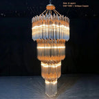 Modern Artistic Luxury Multi-layers Glam Glass Chandelier for High-Ceiling/Staircase/Foyer - 4 Layers/D40"*H95"BlackWarm LightManorlights