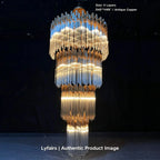 Modern Artistic Luxury Multi-layers Glam Glass Chandelier for High-Ceiling/Staircase/Foyer - 4 Layers/D40"*H95"BlackWarm LightManorlights