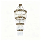 Modern Artistic Luxury Multi-layers Glam Glass Chandelier for High-Ceiling/Staircase/Foyer - 4 Layers/D40"*H95"BlackWarm LightManorlights