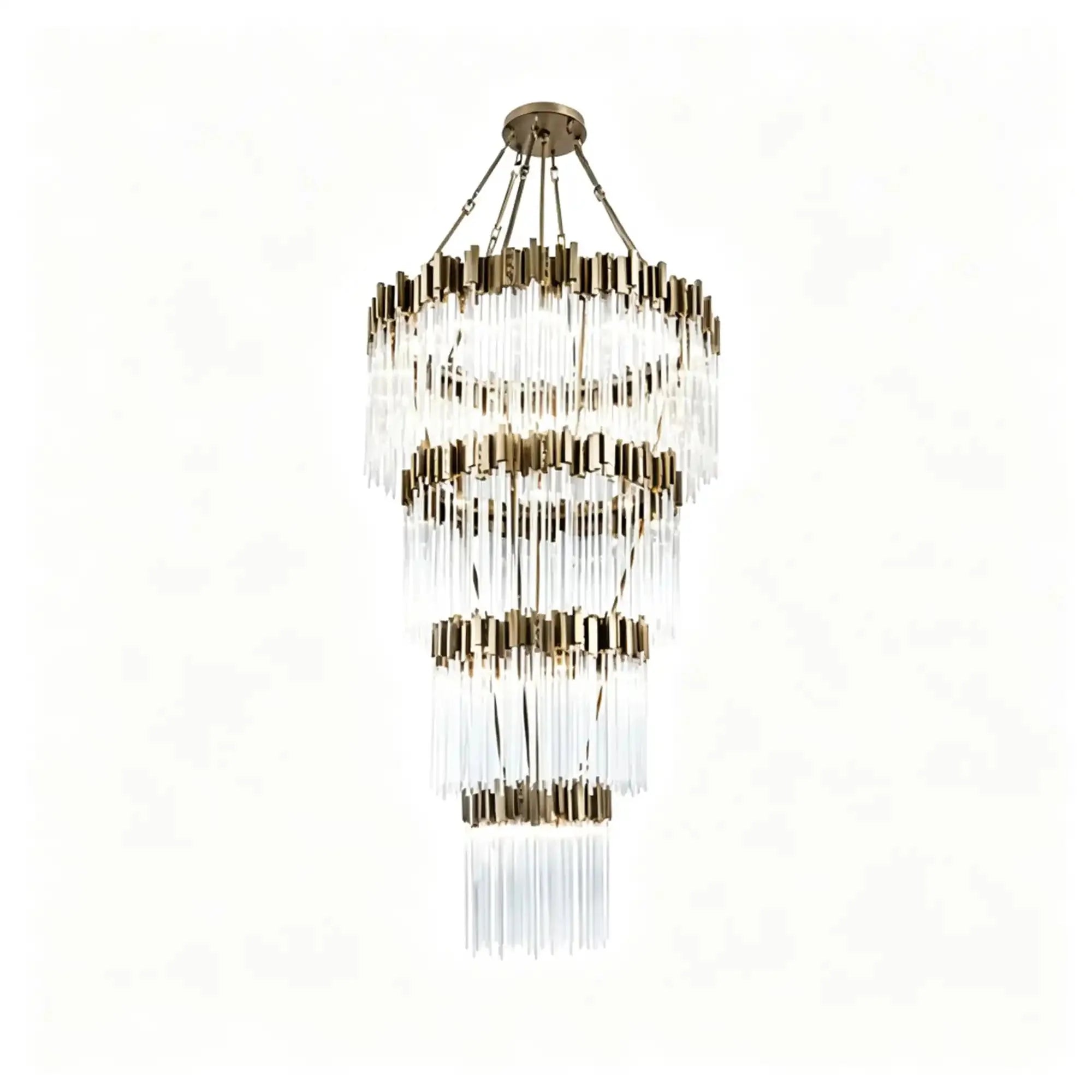 Modern Artistic Luxury Multi-layers Glam Glass Chandelier for High-Ceiling/Staircase/Foyer - 4 Layers/D40"*H95"BlackWarm LightManorlights