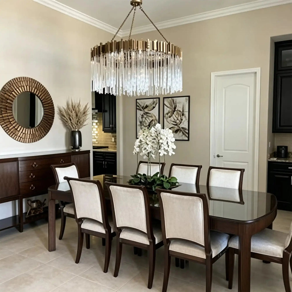 Modern Artistic Luxury Multi-layers Glam Glass Chandelier for High-Ceiling/Staircase/Foyer - 1 Layer/D40"*H42"Antique CopperWarm LightManorlights