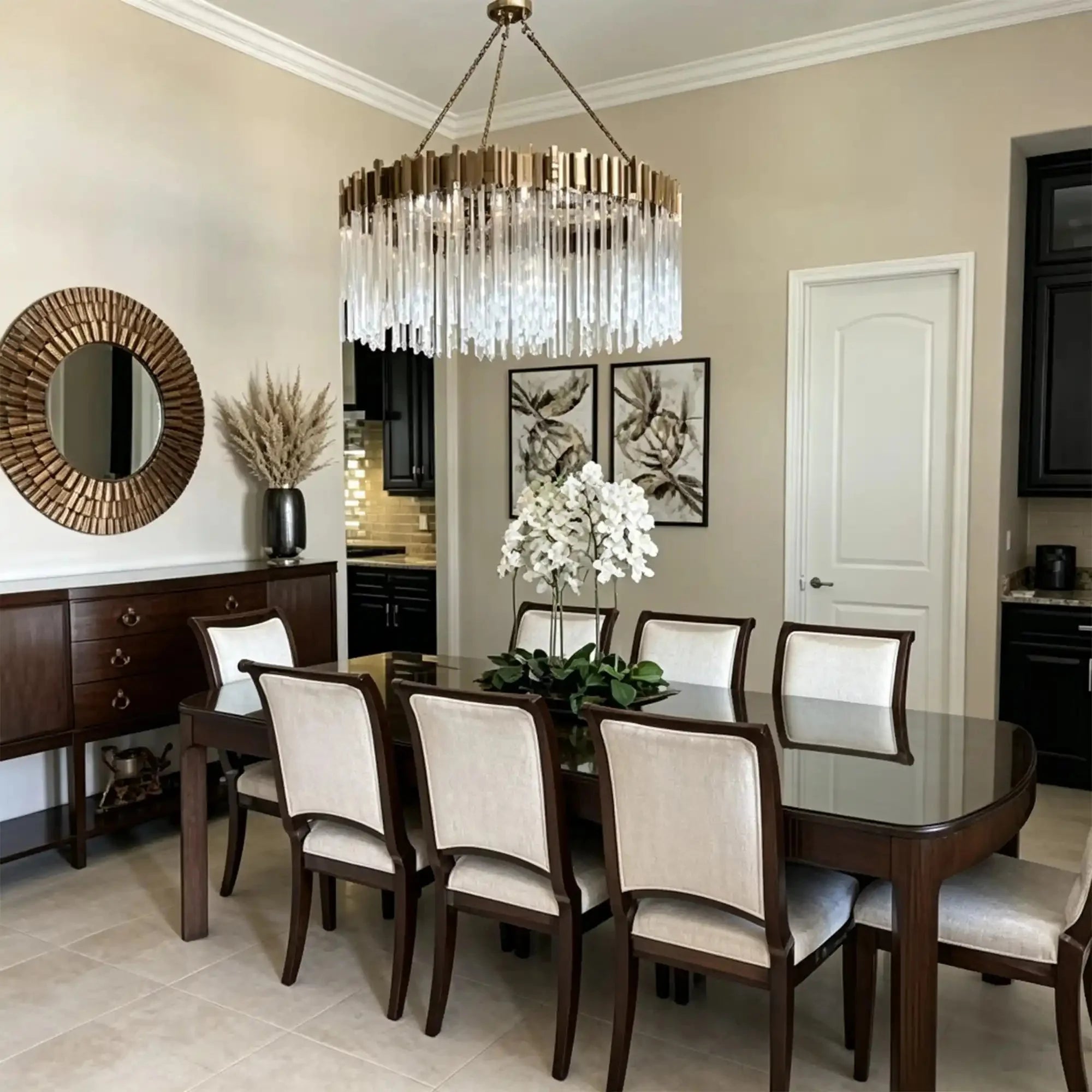Modern Artistic Luxury Multi-layers Glam Glass Chandelier for High-Ceiling/Staircase/Foyer - 1 Layer/D40"*H42"Antique CopperWarm LightManorlights